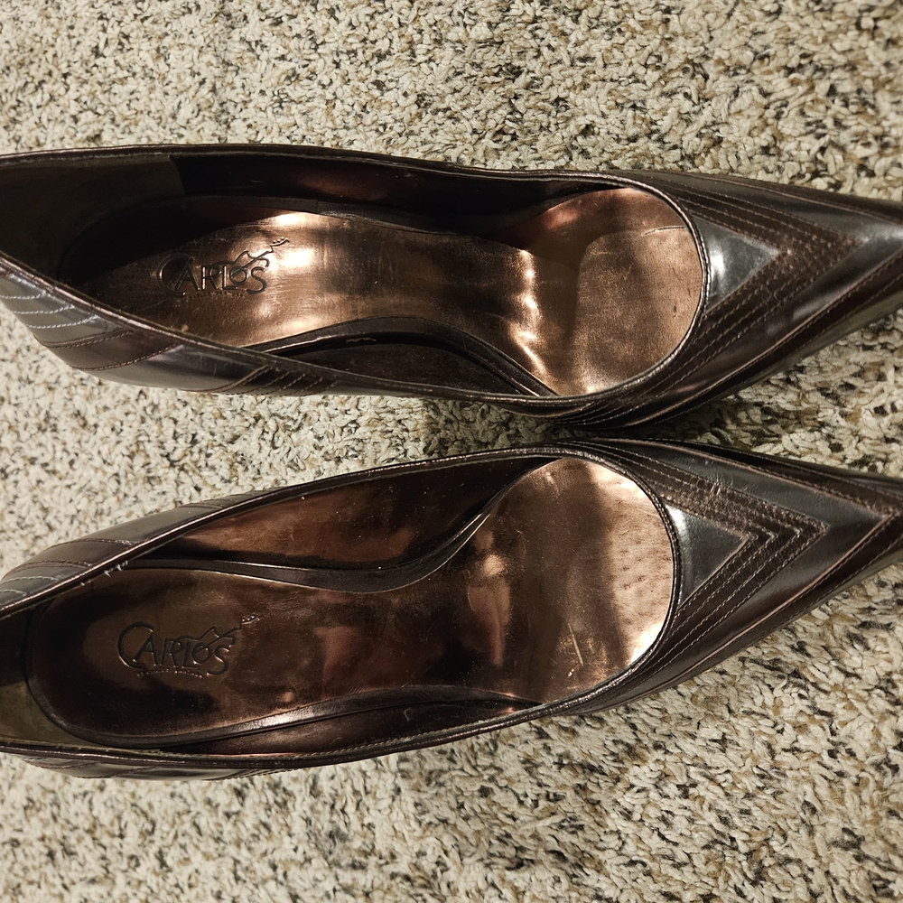 Women's Metallic Brown Heels